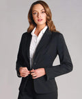 Benchmark Corporate Wear BENCHMARK Women's Poly/Viscose Stretch Stripe One Button Cropped Jacket M9208