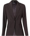 Benchmark Corporate Wear Black/Charcoal / 6 BENCHMARK Women's Poly/Viscose Stretch Stripe One Button Cropped Jacket M9208