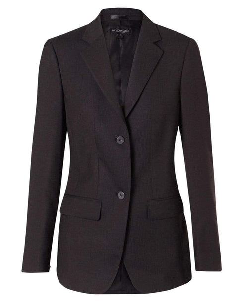 Benchmark Corporate Wear Charcoal / 6 BENCHMARK Women's Poly/Viscose Stretch Two Buttons Mid Length Jacket M9206