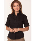 Benchmark Corporate Wear Black / 6 BENCHMARK Women's Short Sleeve Military Shirt M8911