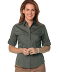 Benchmark Corporate Wear Khaki / 6 BENCHMARK Women's Short Sleeve Military Shirt M8911