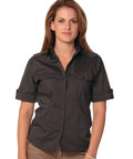 Benchmark Corporate Wear Mocha / 6 BENCHMARK Women's Short Sleeve Military Shirt M8911