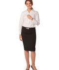 Benchmark Corporate Wear BENCHMARK Women's Wool Blend Stretch Mid Length Lined Pencil Skirt M9470