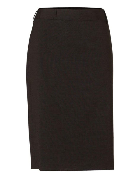 Benchmark Corporate Wear Charcoal / 6 BENCHMARK Women's Wool Blend Stretch Mid Length Lined Pencil Skirt M9470