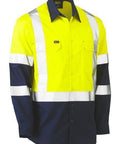 Bisley Workwear Work Wear Yellow/Navy / XS Bisley 3M X TAPED HI VIS COOL LIGHTWEIGHT SHIRT BS6696XT