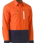 Bisley Workwear Work Wear Orange/Navy / XS Bisley FLX & MOVE™ HI VIS UTILITY SHIRT BS6177