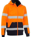 Bisley Workwear Work Wear Orange/Navy / XS Bisley TAPED HI VIS FLEECE HOODIE WITH SHERPA  BK6988T