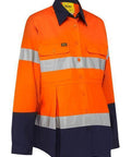 Bisley Workwear Work Wear Orange/Navy / 8 Bisley WOMENS 3M TAPED HI VIS MATERNITY DRILL SHIRT BLM6456T