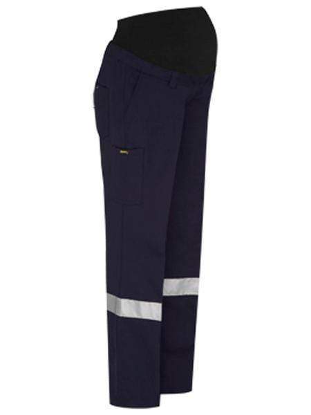 Bisley Workwear Work Wear Navy / 8 Bisley WOMENS 3M TAPED MATERNITY DRILL WORK PANT BPLM6009T
