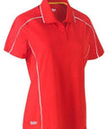 Bisley Workwear Work Wear Red / 6 Bisley WOMENS COOL MESH POLO SHIRT BKL1425