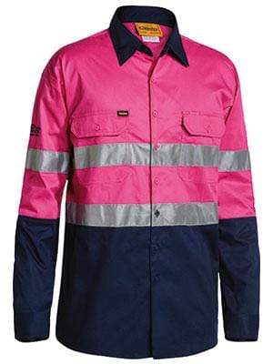Bisley Workwear Work Wear BISLEY WORKWEAR 3M TAPED COOL LIGHTWEIGHT HI VIS SHIRT LONG SLEEVE BS6896-1