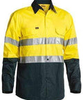 Bisley Workwear Work Wear YELLOW/NAVY (TT01) / S BISLEY WORKWEAR 3M TAPED COOL LIGHTWEIGHT HI VIS SHIRT LONG SLEEVE BS6896