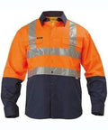 Bisley Workwear Work Wear BISLEY WORKWEAR 3M TAPED HI VIS DRILL SHIRT LONG SLEEVE BS6267T