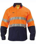 Bisley Workwear Work Wear YELLOW/NAVY (TT01) / S BISLEY WORKWEAR 3M TAPED HI VIS DRILL SHIRT LONG SLEEVE BT6456