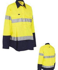 Bisley Workwear Work Wear Yellow/Navy / 8 Bisley Workwear 3M Taped Hi Vis Maternity Drill Shirt