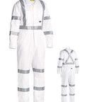 Bisley Workwear Work Wear WHITE (BWHT) / 77R BISLEY WORKWEAR 3M TAPED NIGHT COTTON DRILL COVERALL BC6806T