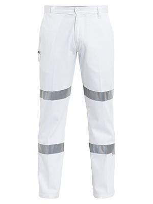 Bisley Workwear Work Wear WHITE (BWHT) / 77R BISLEY WORKWEAR 3M TAPED NIGHT COTTON DRILL PANT BP6808T