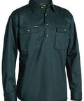 Bisley Workwear Work Wear KHAKI (BCDR) / S BISLEY WORKWEAR closed front cotton drill long sleeve shirt BSC6433