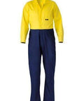 Bisley Workwear Work Wear YELLOW/NAVY (TT01) / 77R BISLEY WORKWEAR HI VIS DRILL COVERALL BC6357