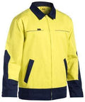 Bisley Workwear Work Wear YELLOW/NAVY (TT01) / S BISLEY WORKWEAR HI VIS DRILL JACKET WITH LIQUID REPELLENT FINISH BJ6917