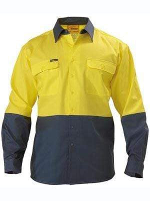 Bisley Workwear Work Wear BISLEY WORKWEAR HI VIS DRILL SHIRT - LONG SLEEVE BS6267