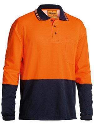 Bisley Workwear Work Wear YELLOW/NAVY (TT04) / S BISLEY WORKWEAR hi vis long sleeve polo shirt BK6234