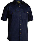 Bisley Workwear Work Wear BLACK (BBLK) / S BISLEY WORKWEAR original cotton drill short sleeve shirt BS1433