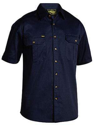 Bisley Workwear Work Wear BLACK (BBLK) / S BISLEY WORKWEAR original cotton drill short sleeve shirt BS1433