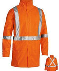 Bisley Workwear Work Wear ORANGE (BVEO) / S BISLEY WORKWEAR TAPED HI VIS RAIN SHELL JACKET WITH X BACK BJ6968T