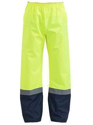 Bisley Workwear Work Wear YELLOW/NAVY (TT04) / S BISLEY WORKWEAR TAPED HI VIS RAIN SHELL PANT BP6965T
