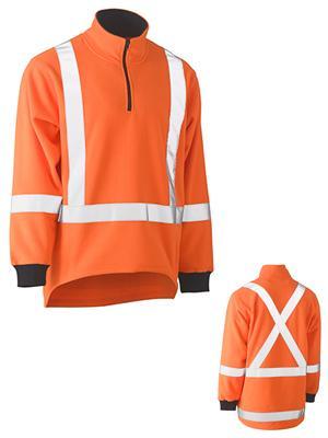 Bisley Workwear Work Wear BISLEY WORKWEAR TAPED TTMC-W HI VIS POLAR FLEECE JUMPER WITH X BACK BK6249XT