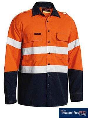 Bisley Workwear Work Wear BISLEY WORKWEAR tencate tecasafe plus 700 hi vis FR vented shirt BS8082T