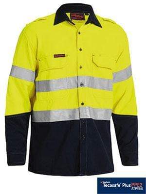 Bisley Workwear Work Wear BISLEY WORKWEAR tencate tecasafe plus 700 hi vis FR vented shirt BS8082T