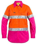 Bisley Workwear Work Wear BISLEY WORKWEAR WOMENS 3M TAPED COOL LIGHTWEIGHT HI VIS SHIRT  - LONG SLEEVE BL6696T