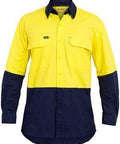 Bisley Workwear Work Wear YELLOW/NAVY (TT01) / S BISLEY WORKWEAR X AIRFLOW™ RIPSTOP HI VIS SHIRT LONG SLEEVE BS6415