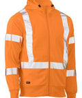 Bisley Workwear Work Wear Rail Orange / XS Bisley X TAPED HI VIS ZIP FRONT FLEECE RAIL HOODIE BK6819XT