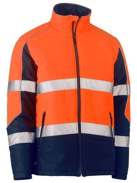 Bisley Workwear Worl Wear Orange/Navy / XS Bisley TAPED TWO TONE HI VIS PUFFER JACKET BJ6829T