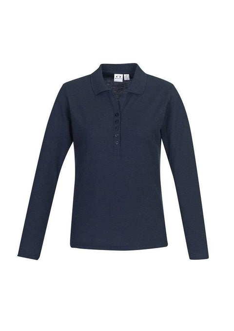 Biz Care Casual Wear Navy / 8 Biz Collection Crew Ladies L/S Polo P400LL