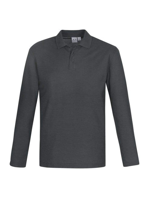 Biz Care Casual Wear Charcoal / S Biz Collection Crew Mens L/S Polo P400ML