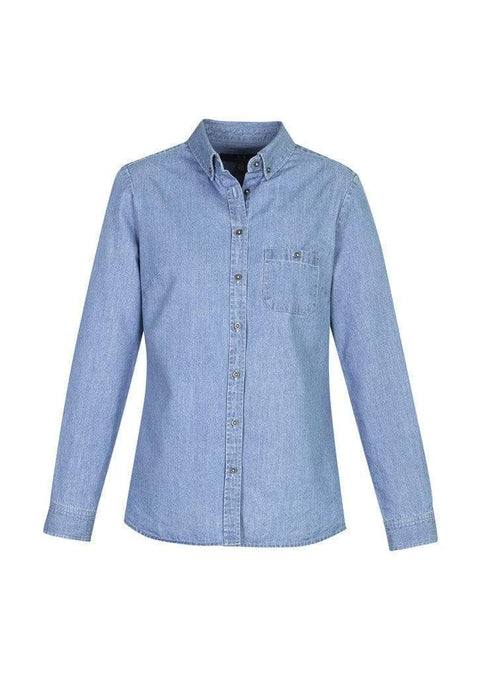 Biz Care Corporate Wear Blue / 6 Biz Collection Indie Ladies L/S Shirt S017LL