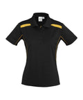 Biz Collection Casual Wear 8 / Black/Gold Biz Collection United Ladies Polo P244LS
