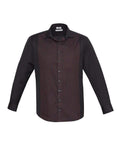 Biz Collection Corporate Wear Black/Port Wine / XS Biz Collection Men’s Reno Panel Long Sleeve Shirt S414ml
