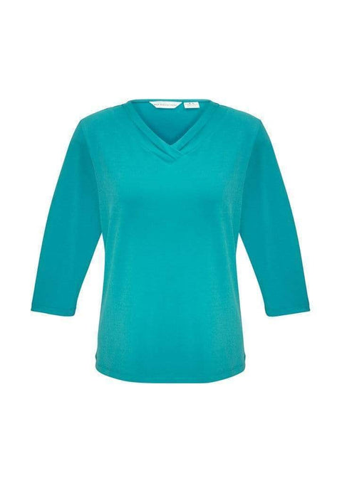 Biz Collection Corporate Wear Turquoise Blue / 6 Biz Collection Women’s Lana 3/4 Sleeve Top K819lt