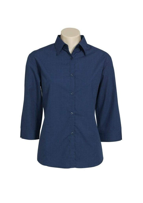 Biz Collection Corporate Wear Biz Collection Women’s Micro Check 3/4 Sleeve Shirt Lb8200