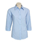 Biz Collection Corporate Wear Sky / 8 Biz Collection Women’s Micro Check 3/4 Sleeve Shirt Lb8200