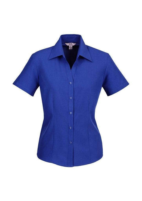 Biz Collection Corporate Wear Electric Blue / 6 Biz Collection Women’s Plain Oasis Short Sleeve Shirt Lb3601