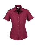 Biz Collection Corporate Wear Cherry / 6 Biz Collection Women’s Plain Oasis Short Sleeve Shirt Lb3601
