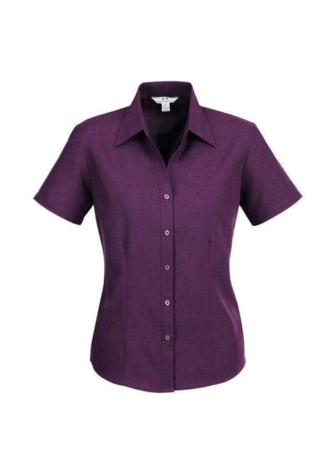 Biz Collection Corporate Wear Grape / 6 Biz Collection Women’s Plain Oasis Short Sleeve Shirt Lb3601