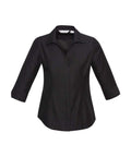 Biz Collection Corporate Wear Black / 6 Biz Collection Women’s Preston 3/4 Sleeve Shirt S312lt