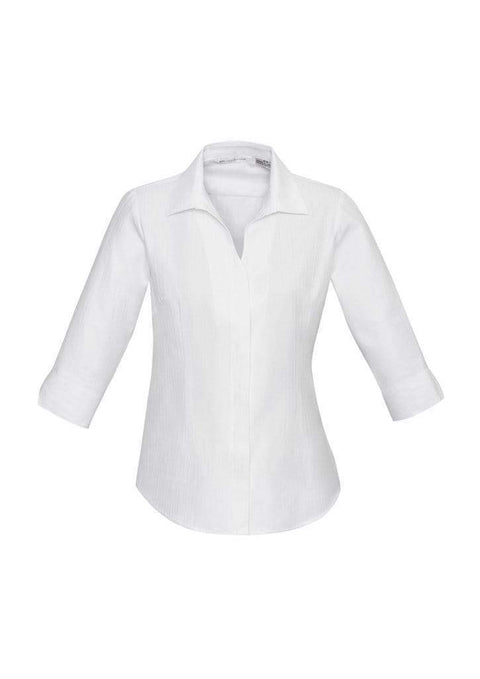 Biz Collection Corporate Wear White / 6 Biz Collection Women’s Preston 3/4 Sleeve Shirt S312lt